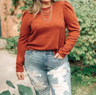 Very J Very Pretty Top In Pumpkin Spice In Multi