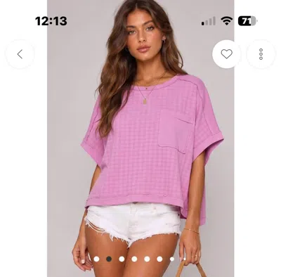 Very J Women's Dolman Sleeve Textured Knit Casual Top In Orchid In Pink