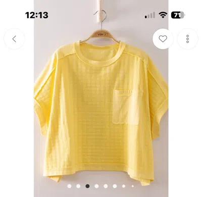 Very J Women's Dolman Sleeve Textured Knit Casual Top In Yellow In Multi