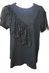 Very J Women's Lacy Tee In Black In Black