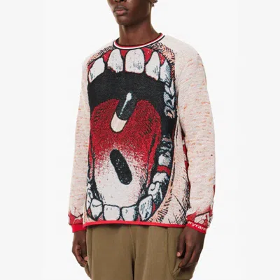 Very Rare Take Your Pills Crewneck Pullover Sweatshirt In White/red In Multi