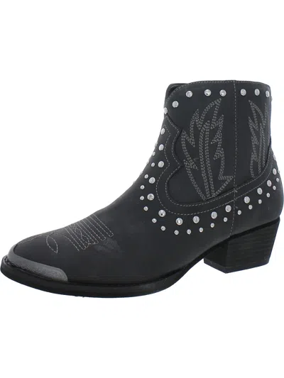 Very Volatile Veruca Womens Faux Leather Casual Ankle Boots In Black