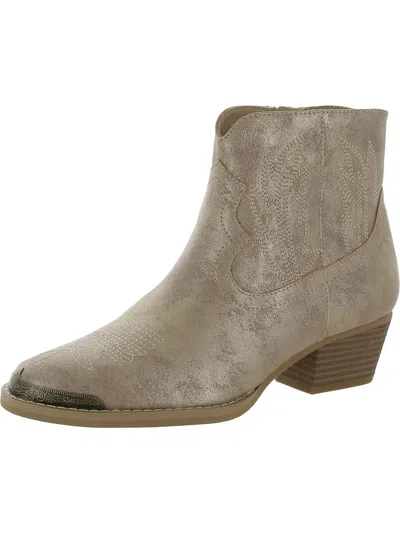 Very Volatile Veruca Womens Faux Leather Casual Ankle Boots In Gray