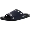 Very Volatile Womens Grommet Flat Slide Sandals In Black