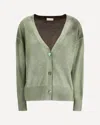 Verybusy Cardigan With A Button Closure In Green