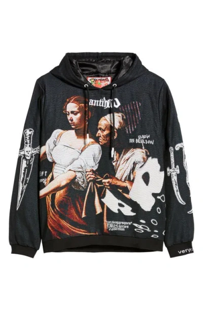 Veryrare Antihero Judith Crewneck Hoodie In Black