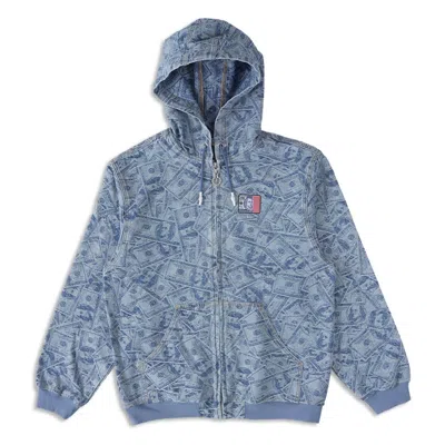 Veryrare Men's Blue Dollar Dollar Bills Hoodie