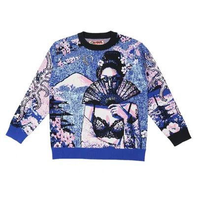 Veryrare Men's Blue Geisha Cherry Blossoms