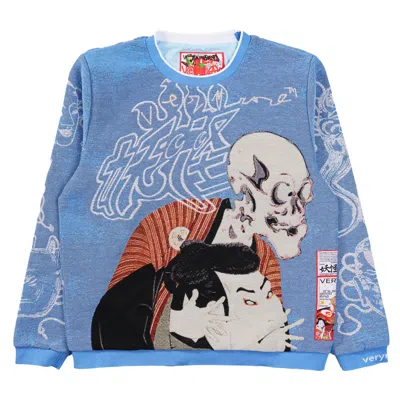 Veryrare Men's Blue Yokai Kabuki Crewneck