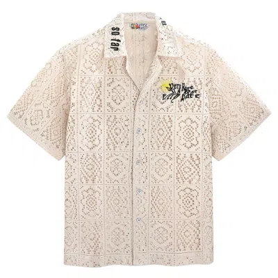 Veryrare Men's White Solar Crochet'd Shirt