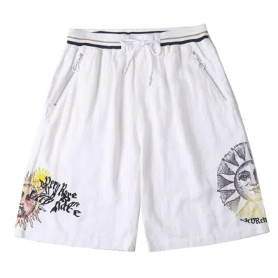 Veryrare Men's White Solar Flare Linen Shorts