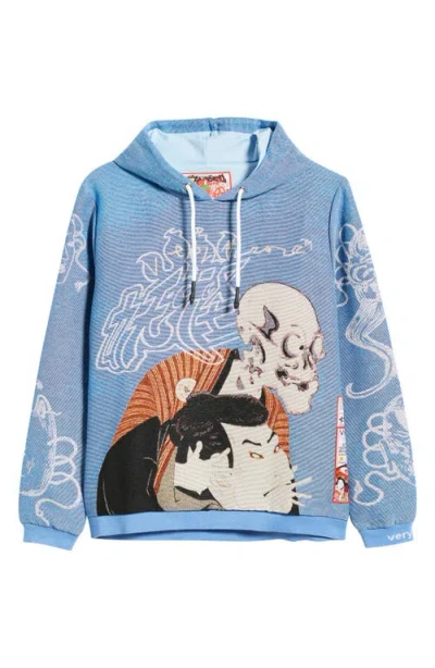 Veryrare Yokai/kabuki Hoodie In Blue