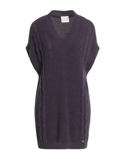 Verysimple Woman Sweater Dark Purple Size 4 Acrylic, Alpaca Wool, Wool, Viscose In Purple