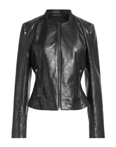 Vespucci By Vsp Woman Jacket Black Size 10 Lambskin