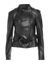 Vespucci By Vsp Woman Jacket Black Size 10 Lambskin In Black