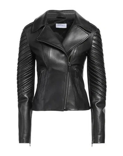 Vespucci By Vsp Woman Jacket Black Size 10 Lambskin