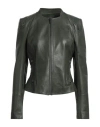 Vespucci By Vsp Woman Jacket Dark Green Size 10 Lambskin