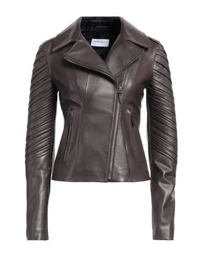 Vespucci By Vsp Woman Jacket Deep Purple Size 10 Lambskin