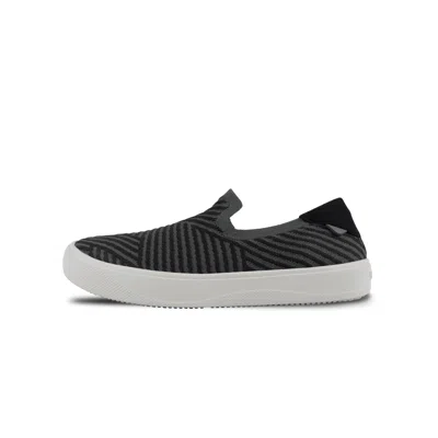 Vessi Footwear Women's Boardwalk Slip-on In Dark Grey/black Zigzag
