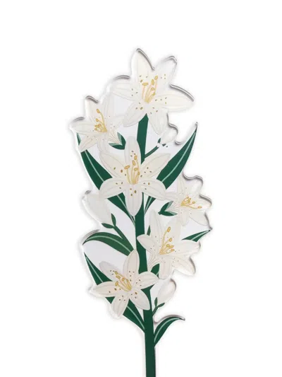 Vesta Pensami Flowers Ornament Set (set Of Five) In Green