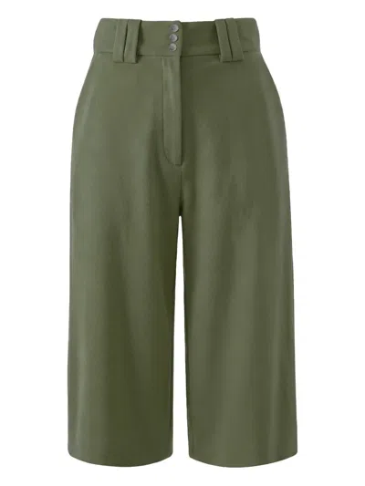 Vestiaire D'un Oiseau Libre Belt-loops Cropped Trousers In Green