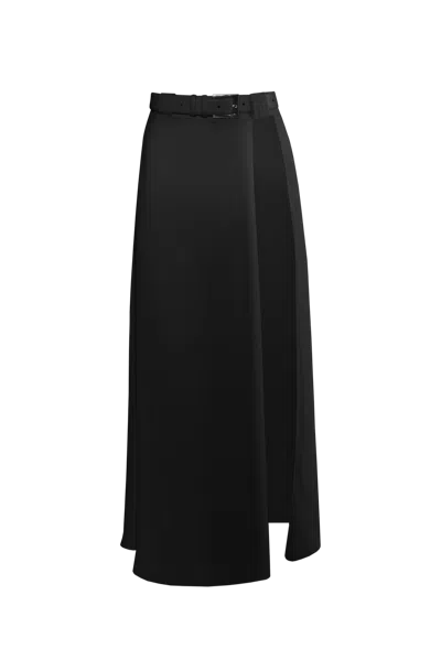 Vestiaire D'un Oiseau Libre Black Slit Midi Skirt