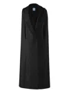 Vestiaire D'un Oiseau Libre Collared Slit Cape In Black