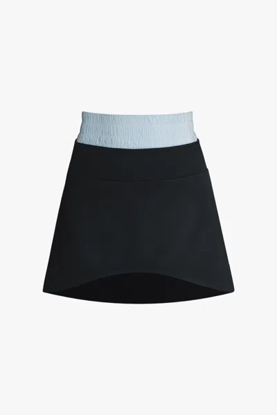 Vestiaire D'un Oiseau Libre Contrast Skirt In Black