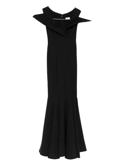 Vestiaire D'un Oiseau Libre Cowl-neck Flared Dress In Black
