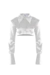 Vestiaire D'un Oiseau Libre Cropped Silk Shirt In Black