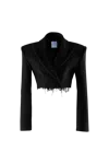 Vestiaire D'un Oiseau Libre Distressed Cashmere Jacket In Green