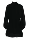 Vestiaire D'un Oiseau Libre Eve High-neck Balloon-sleeve Mini Dress In Black