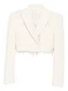 Vestiaire D'un Oiseau Libre Frayed-hem Cashmere Jacket In Neutral