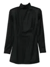 Vestiaire D'un Oiseau Libre High-neck Long-sleeve Dress In Black