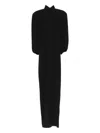 Vestiaire D'un Oiseau Libre High-neck Puff-sleeve Dress In Black