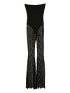 Vestiaire D'un Oiseau Libre Lace Flared Jumpsuit In Black