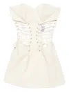 Vestiaire D'un Oiseau Libre Lace-up Corset Mini Dress In White