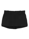 Vestiaire D'un Oiseau Libre Layered Wool Shorts In Black
