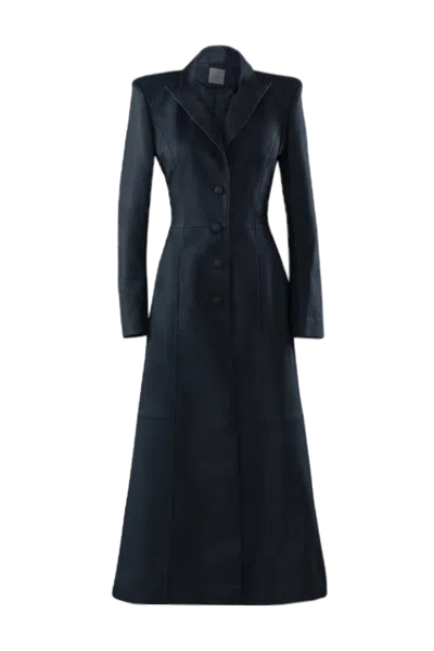 Vestiaire D'un Oiseau Libre Leather Maxi Coat In Black