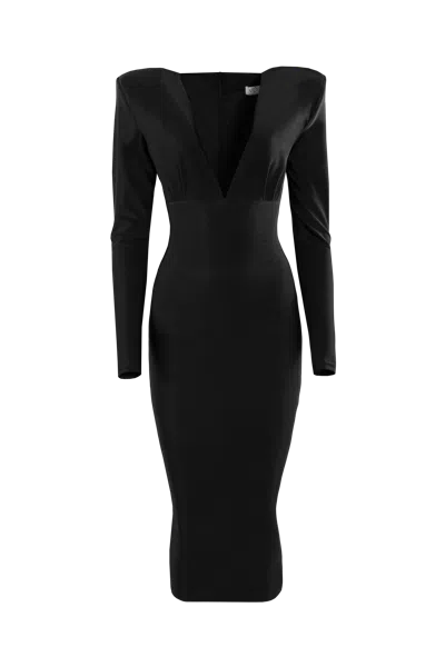 Vestiaire D'un Oiseau Libre Lycra Midi Dress In Black