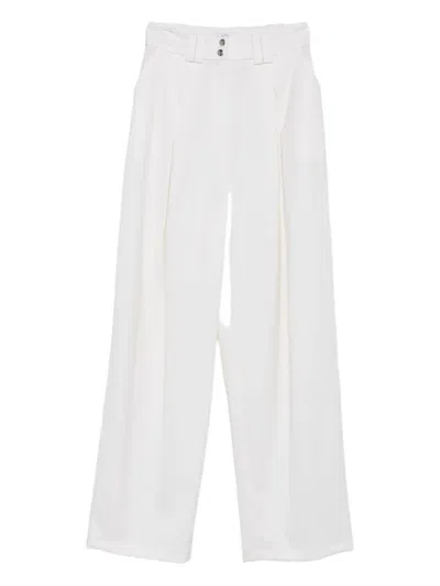 Vestiaire D'un Oiseau Libre Pleated-front Trousers In White