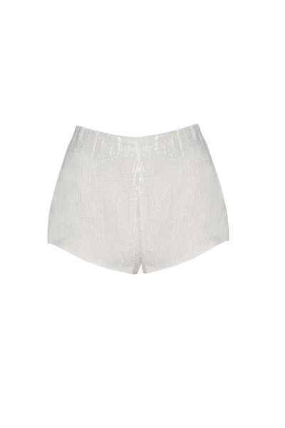 Vestiaire D'un Oiseau Libre Sequins Shorts In White