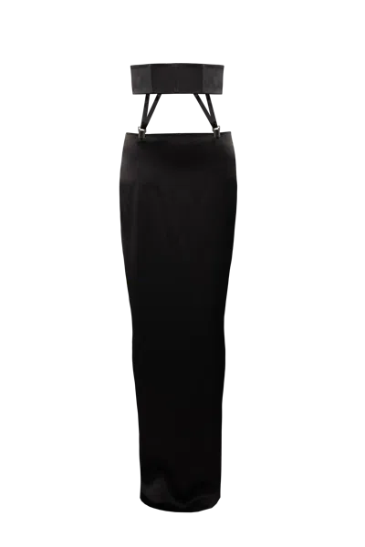 Vestiaire D'un Oiseau Libre Silk Suspender Skirt In Black