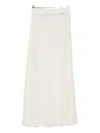 Vestiaire D'un Oiseau Libre Slit Midi Skirt In White