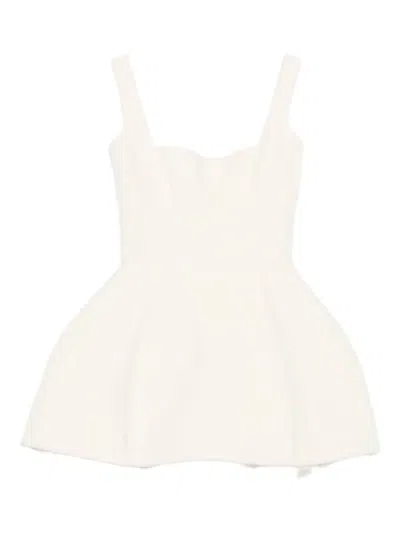 Vestiaire D'un Oiseau Libre Square-neck Flared Mini Dress In Neutral