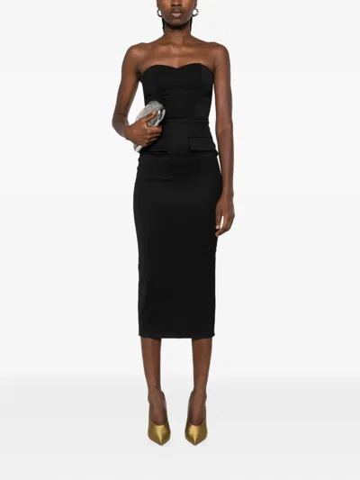 Vestiaire D'un Oiseau Libre Strapless Pocket Dress In Black