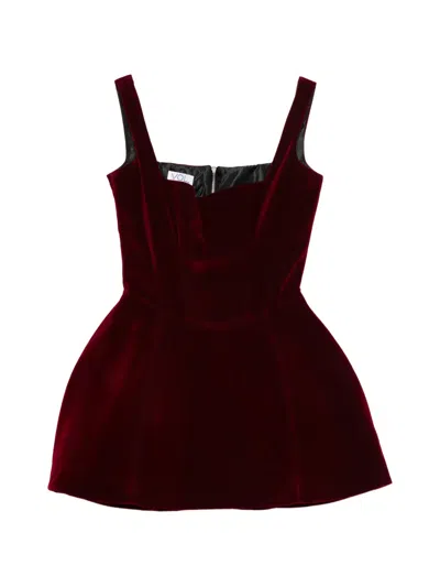 Vestiaire D'un Oiseau Libre Structured Velvet Mini Dress In Red