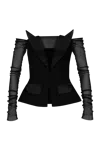 Vestiaire D'un Oiseau Libre Women's Black Tuxedo Corset Top In Black
