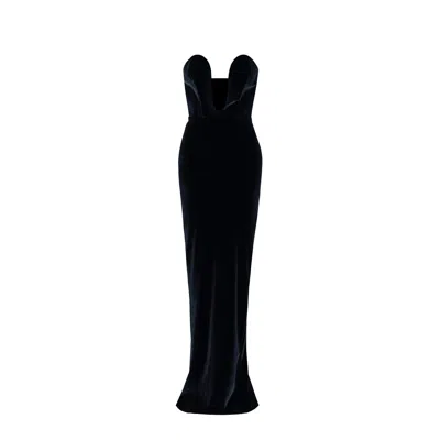 Vestiaire D'un Oiseau Libre Women's Black Cut-out Velvet Gown