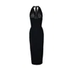 Vestiaire D'un Oiseau Libre Dynamic Midi Dress In Black